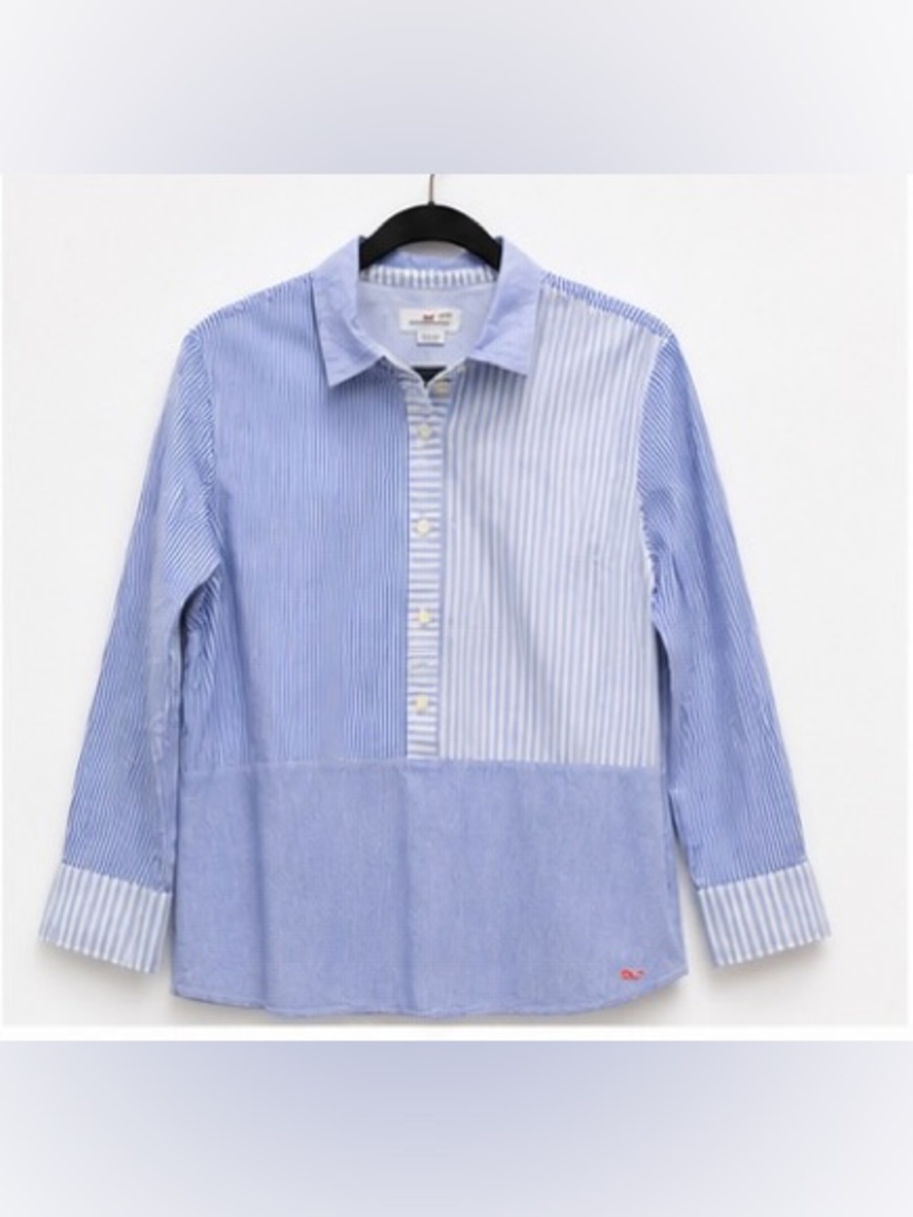 Vineyard Vines Women’s Mixed Stripe Button Down Blue White Shirt Size 10
